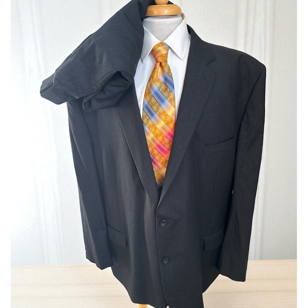Joseph & Feiss 2-Piece Dark Gray Wool Suit 56R Big &‎ Tall Jacket 52 x 26 Pants